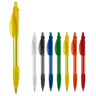 Cosmo ball pen transparent rubber grip - LT87626 (gadzety reklamowe)